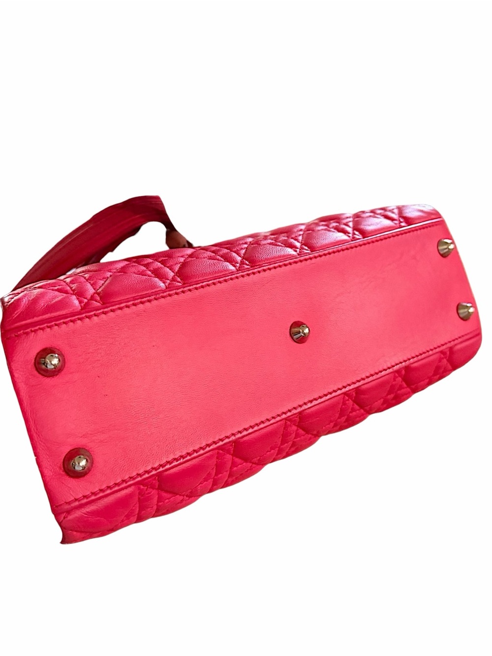 Dior Pink Quilted Shoulder Bag with light pink Side Panels silver hardware - Picture 7 of 12
